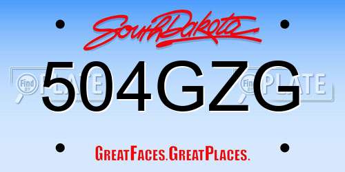504GZG South Dakota License Plate