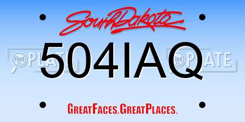 504IAQ South Dakota License Plate