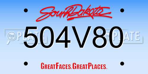 504V80 South Dakota License Plate