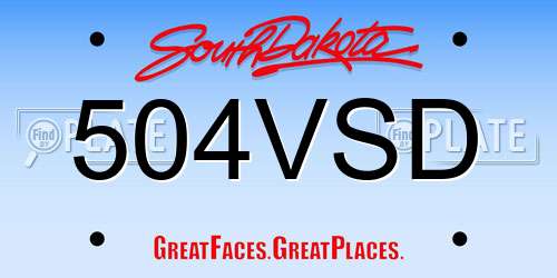 504VSD South Dakota License Plate