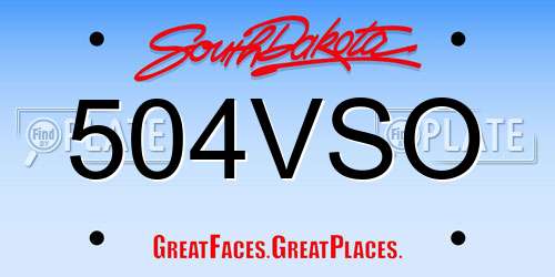 504VSO South Dakota License Plate