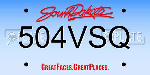 504VSQ South Dakota License Plate