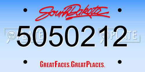 5050212 South Dakota License Plate