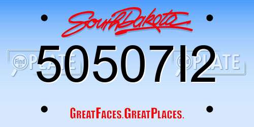 50507I2 South Dakota License Plate
