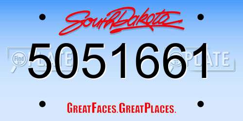 5051661 South Dakota License Plate