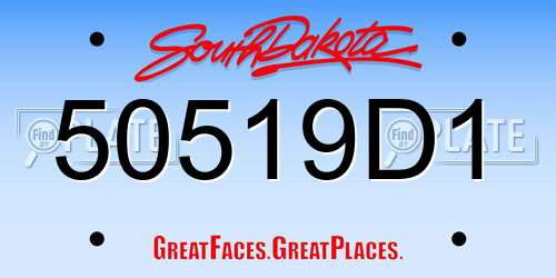 50519D1 South Dakota License Plate