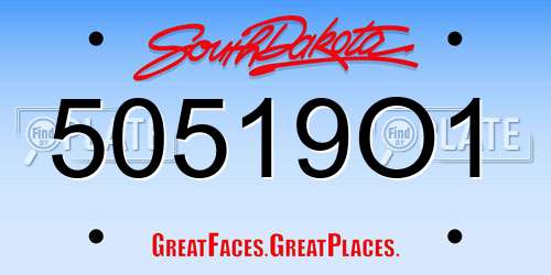 50519O1 South Dakota License Plate