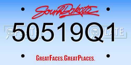 50519Q1 South Dakota License Plate