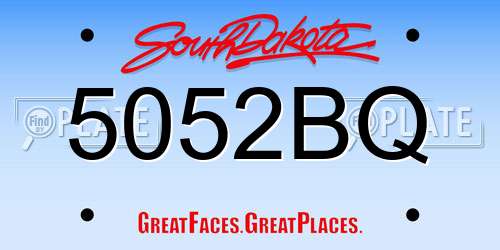 5052BQ South Dakota License Plate