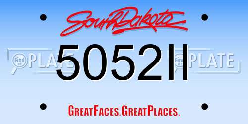 5052II South Dakota License Plate