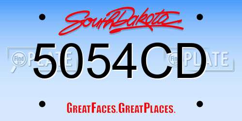 5054CD South Dakota License Plate