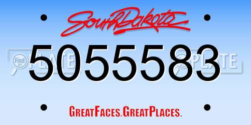 5055583 South Dakota License Plate