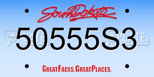 50555S3 South Dakota License Plate