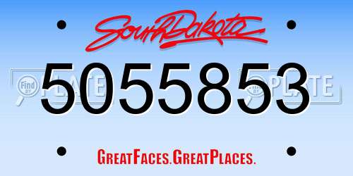 5055853 South Dakota License Plate