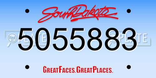 5055883 South Dakota License Plate