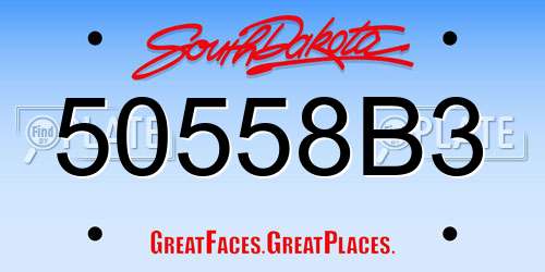50558B3 South Dakota License Plate