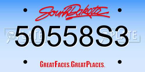 50558S3 South Dakota License Plate
