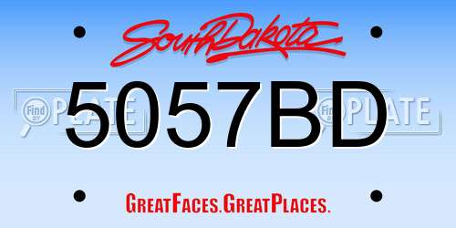 5057BD South Dakota License Plate