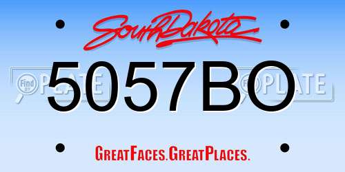 5057BO South Dakota License Plate