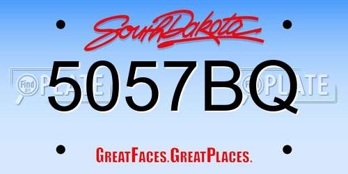 5057BQ South Dakota License Plate