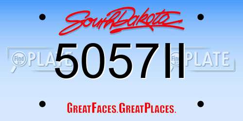5057II South Dakota License Plate