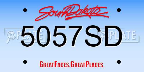 5057SD South Dakota License Plate