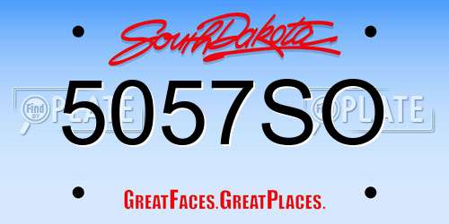 5057SO South Dakota License Plate