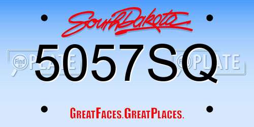 5057SQ South Dakota License Plate