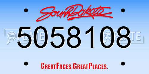 5058108 South Dakota License Plate