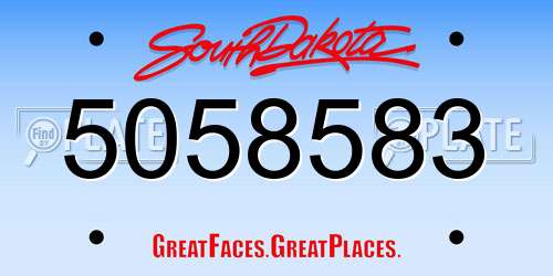 5058583 South Dakota License Plate