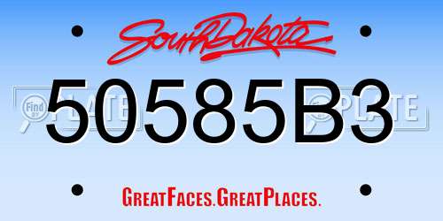 50585B3 South Dakota License Plate