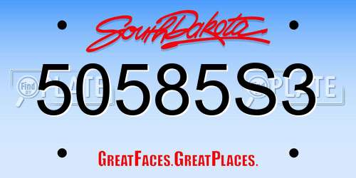 50585S3 South Dakota License Plate