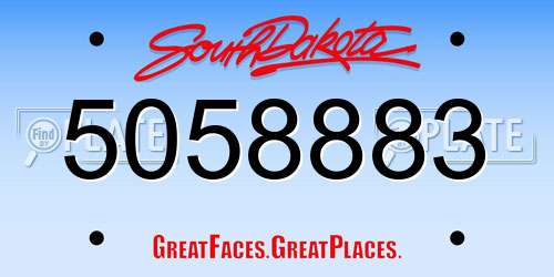 5058883 South Dakota License Plate