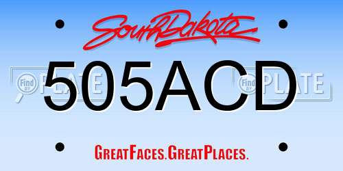 505ACD South Dakota License Plate