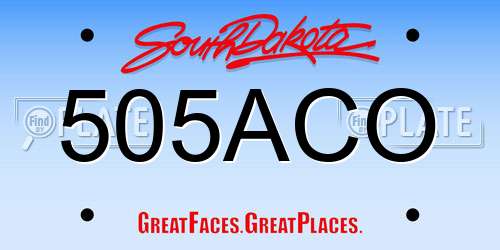 505ACO South Dakota License Plate