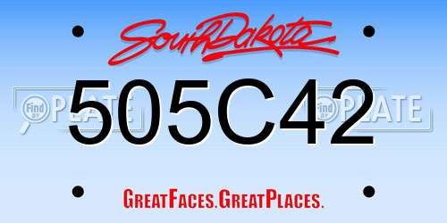 505C42 South Dakota License Plate