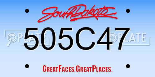 505C47 South Dakota License Plate