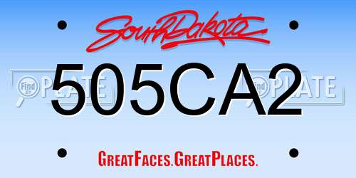 505CA2 South Dakota License Plate