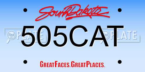 505CAT South Dakota License Plate