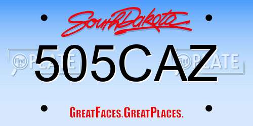 505CAZ South Dakota License Plate