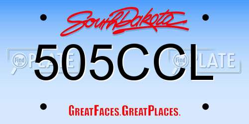 505CCL South Dakota License Plate