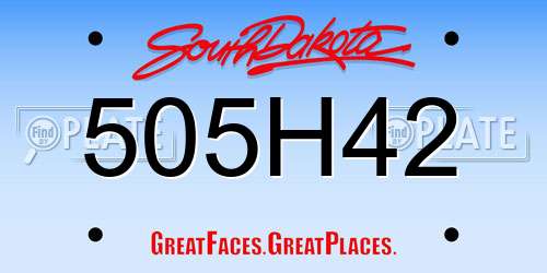 505H42 South Dakota License Plate