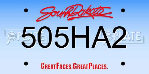 505HA2 South Dakota License Plate