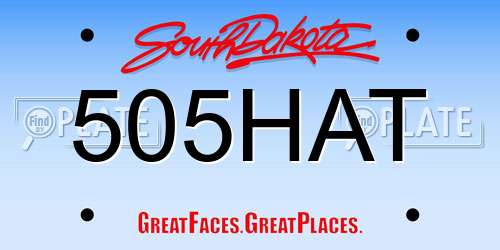 505HAT South Dakota License Plate
