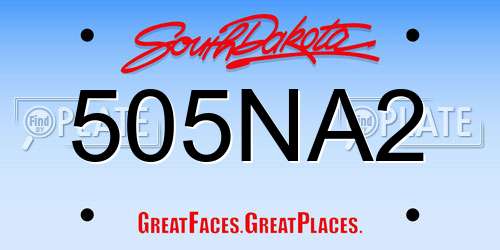 505NA2 South Dakota License Plate
