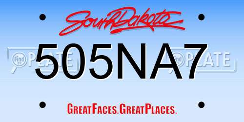 505NA7 South Dakota License Plate
