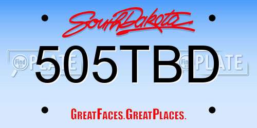505TBD South Dakota License Plate