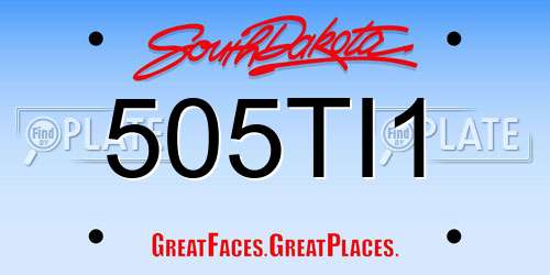 505TI1 South Dakota License Plate