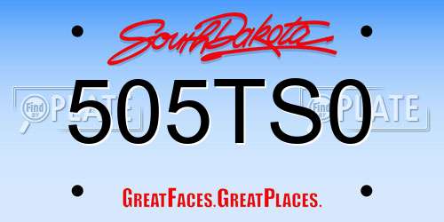 505TS0 South Dakota License Plate