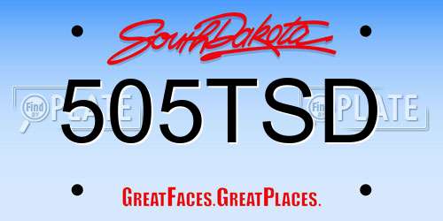 505TSD South Dakota License Plate